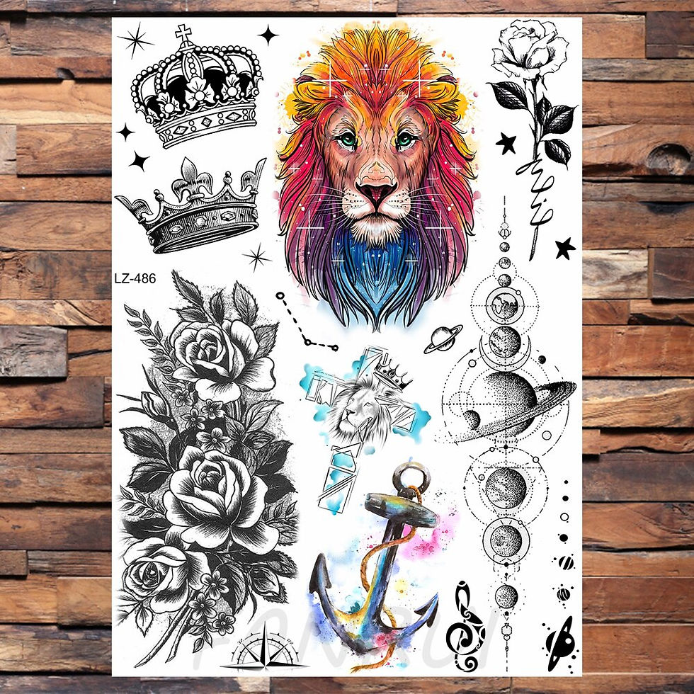 Thumbnail: Kit de 12 Petits autocollants de tatouage temporaire 