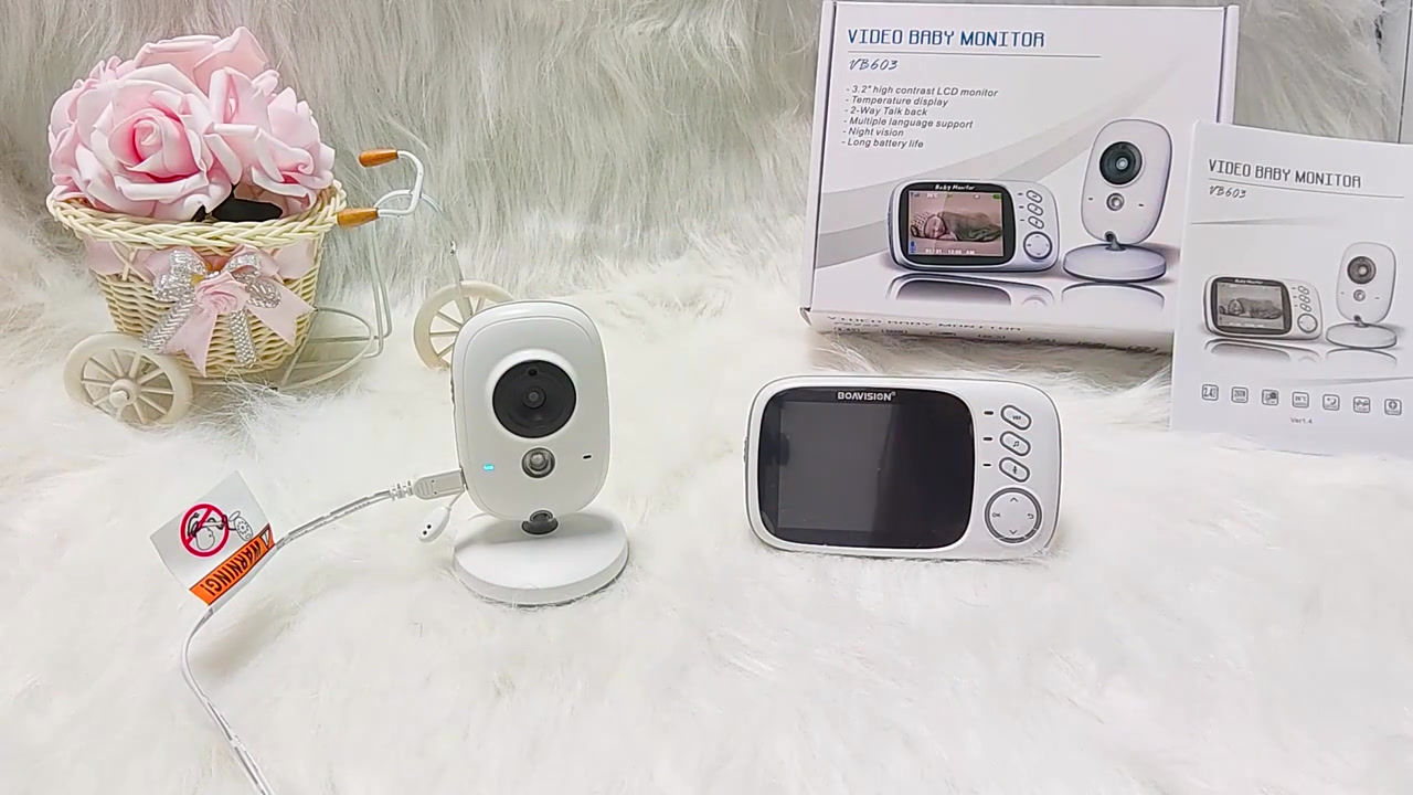 Babyphone sans fil avec moniteur vidéo LCD, caméra, Audio et vision nocturne