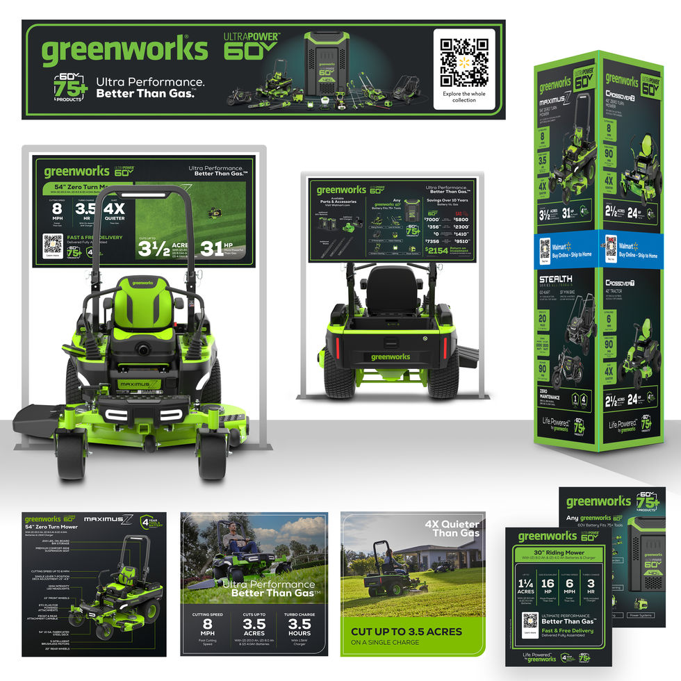 Greenworks 60V Print & Web Graphics for Walmart Launch