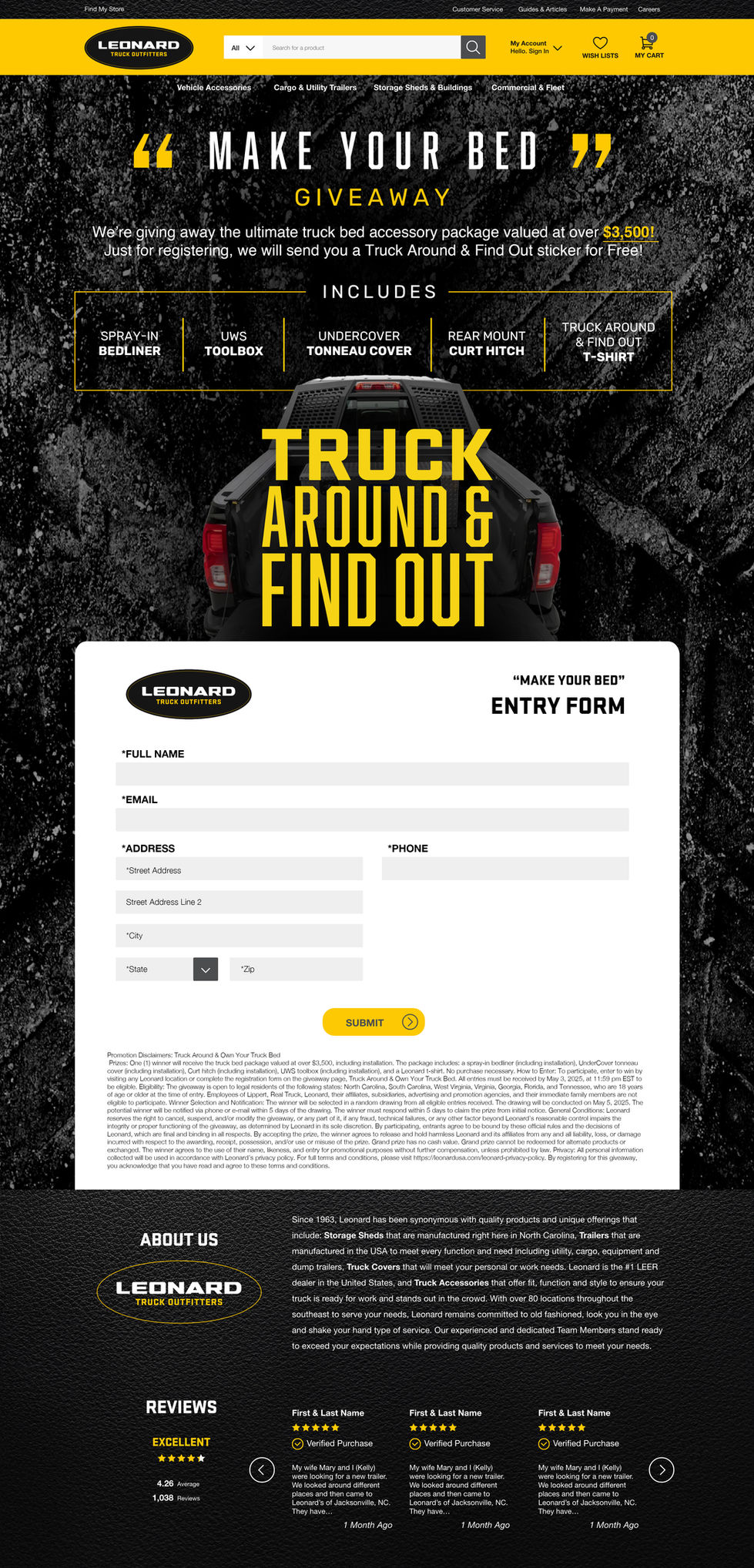 Truck Around & Find Out campaign landing page