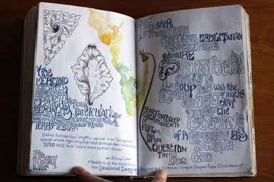Psychedelic, visual journal, sketchbook, psychedelic art, eyes, colorful, claire christy-tirado, journal, art book, book arts, letting, inspirational quotes, calligraphy