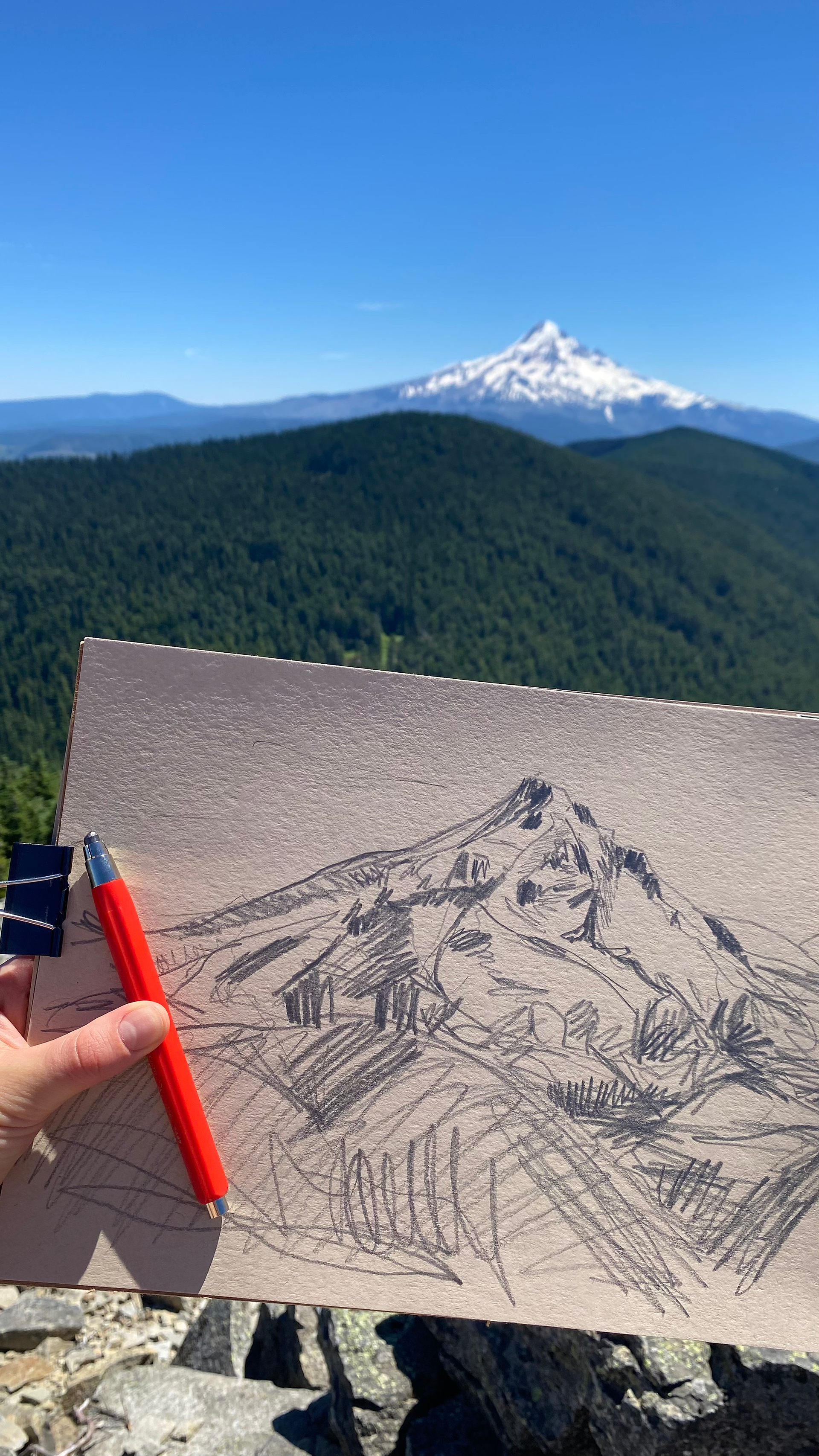 mt hood, 100 views of mt hood, mark o'hatfield wilderness, wilderness, oregon wilderness, wahtum lake, chinidere mountain, late summer, oregon summer, july forever, oregon hike, oregon hikers, mt hood hikes, cascade mountains, oregon cascades, nature blog, nature journal, happy trails, nature sketch