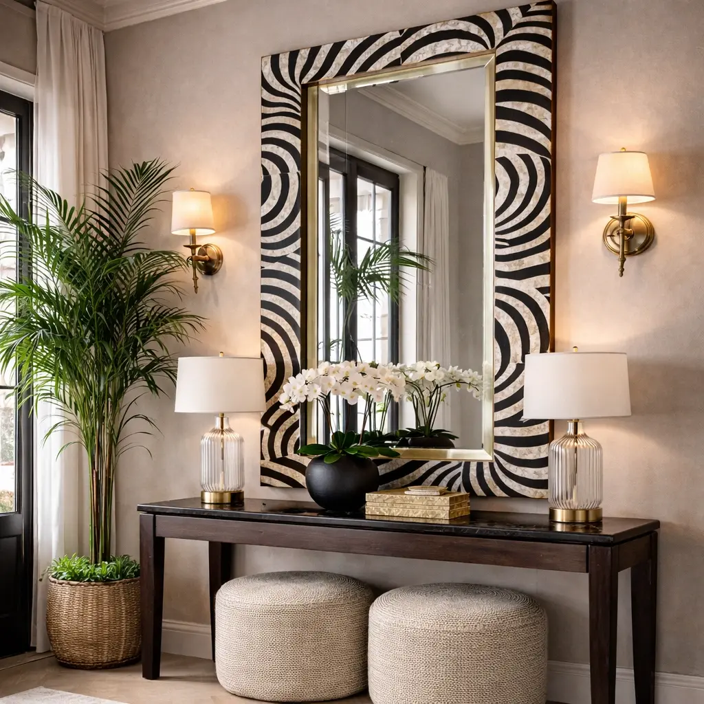 mother of pearl wall mirror