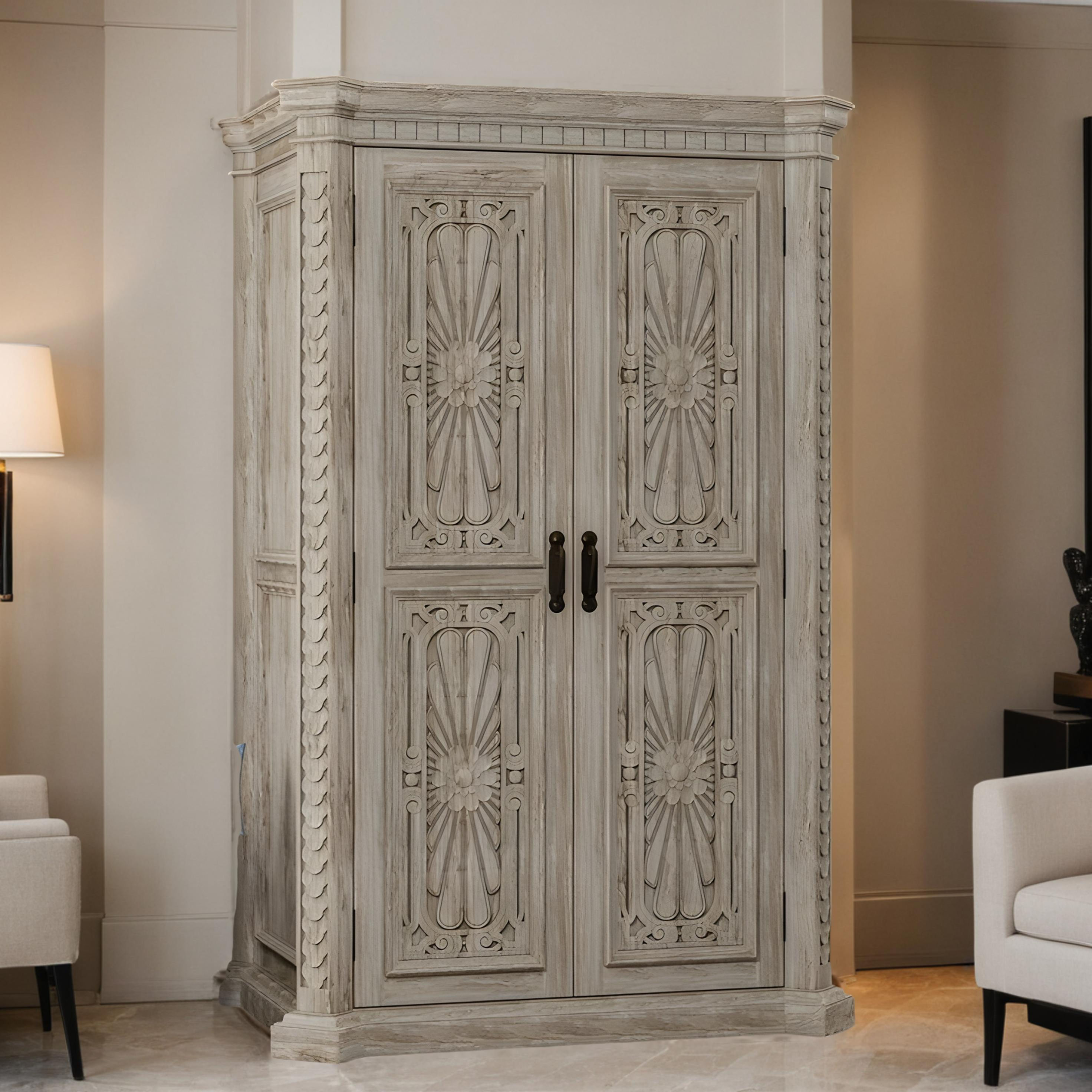 rustic wooden wardrobe front