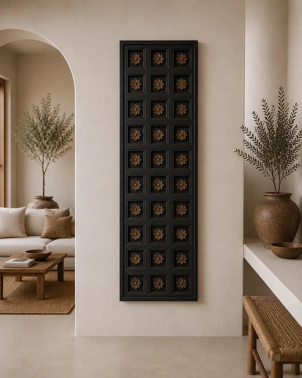carved wooden wall decor panel
