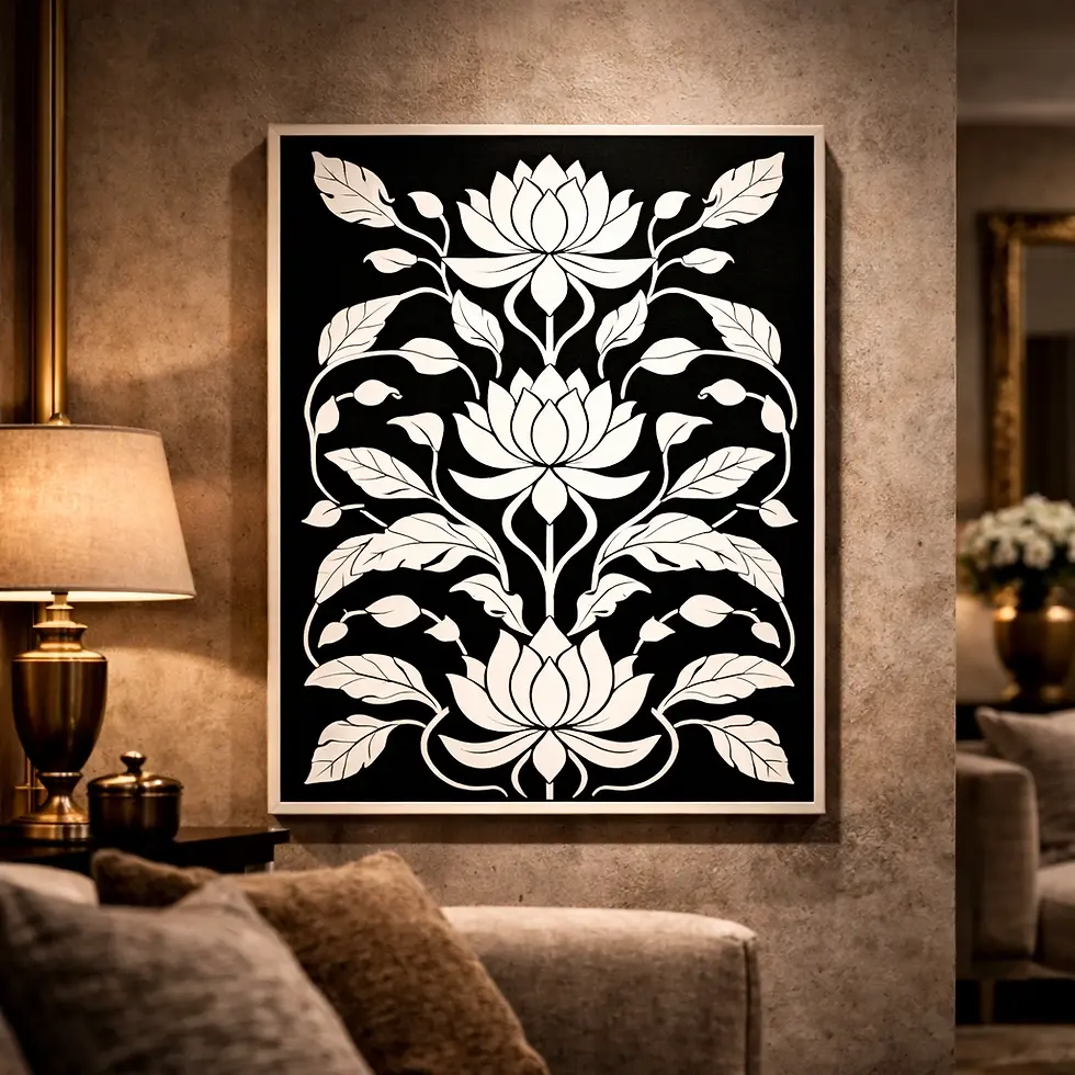 floral bone inlay wall decor panel