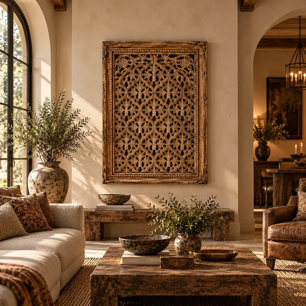 carved antique wall panel