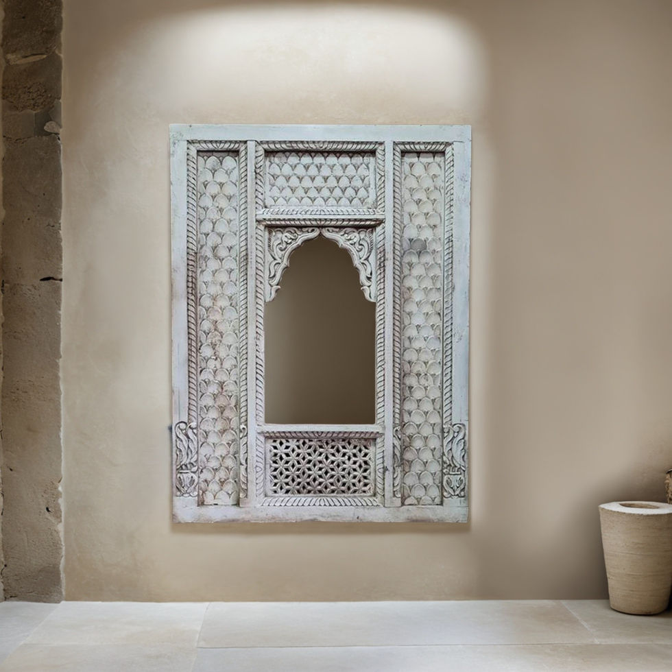 wooden wall mirror