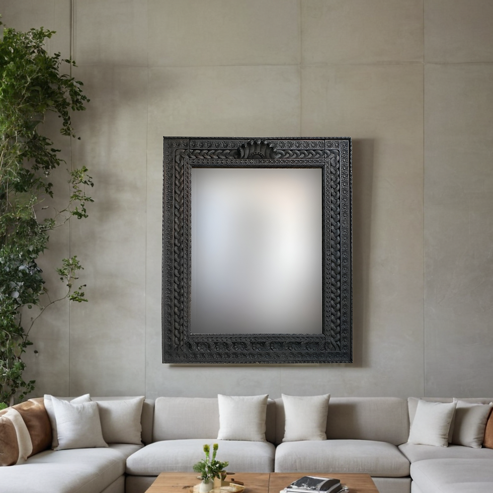 The Vasuki Naga Inspired Black Wall Mirror | The Jodhpore