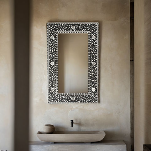 bone inlay wall mirror