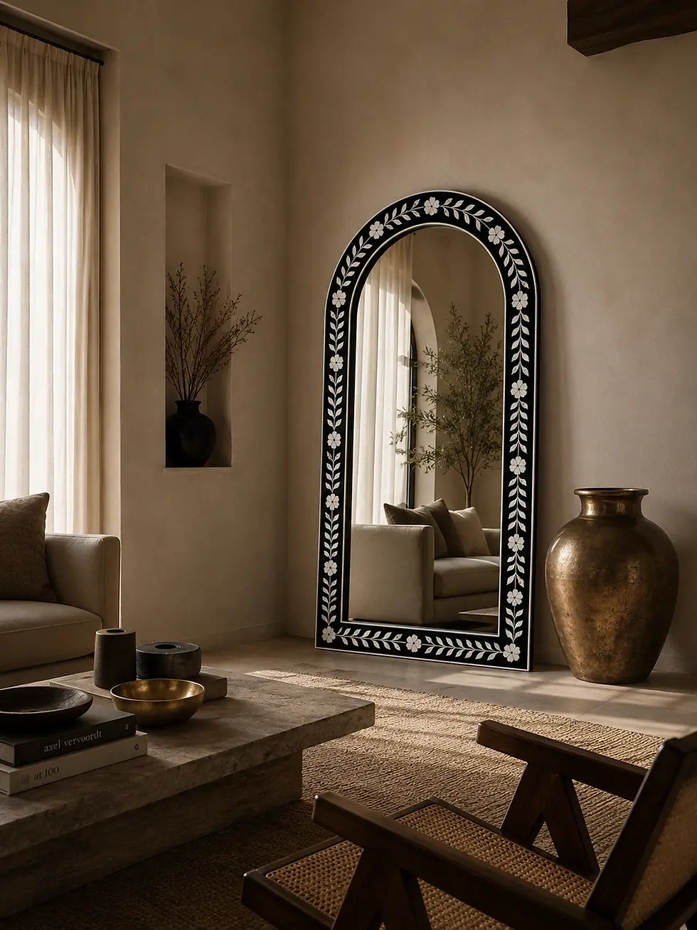 bone inlay mirror