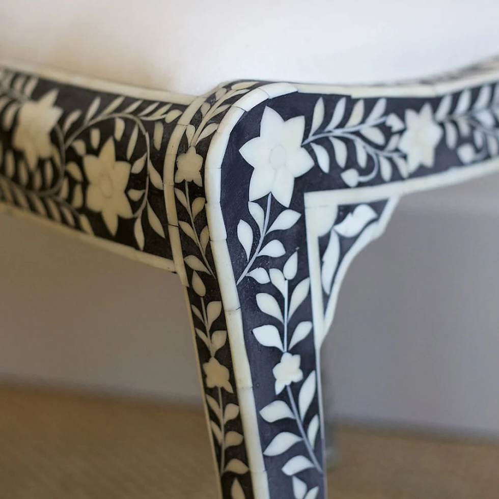 Thumbnail: bone inlay dining chair close up