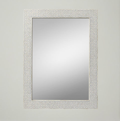 Bone inlay wall mirror