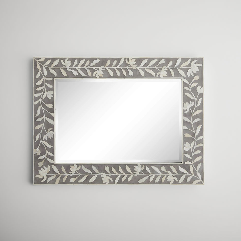 Thumbnail: The Aditya Floral Bone Inlay Wall Mirror | The Jodhpore