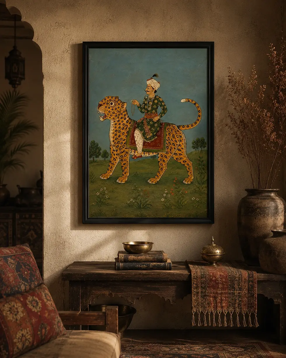 mughal miniature wall art poster