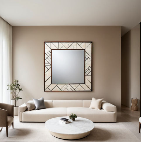 bone inlay wall mirror