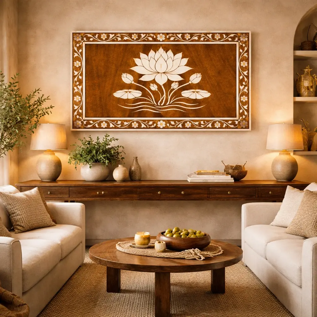 bone inlay wall decor panel