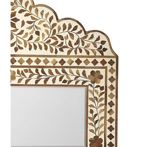 Bone Inlay Wall Mirror close up