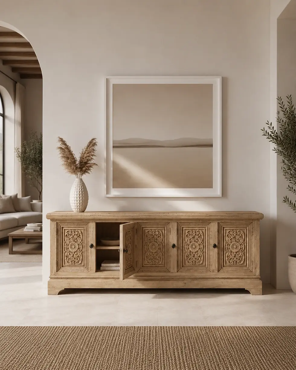 wooden carved sideboard