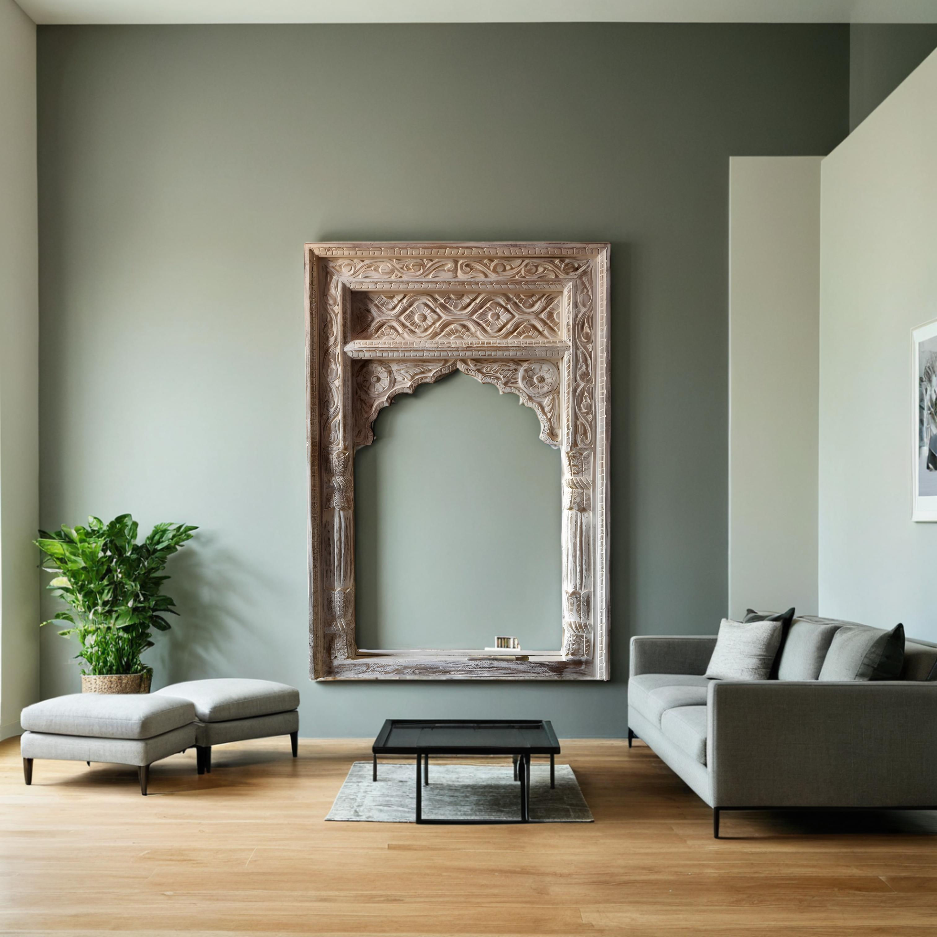 The Manikya Rustic White Wall Mirror | The Jodhpore