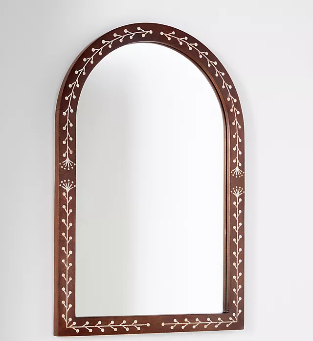 The Narmada Floral Bone Inlay Wall Mirror | The Jodhpore