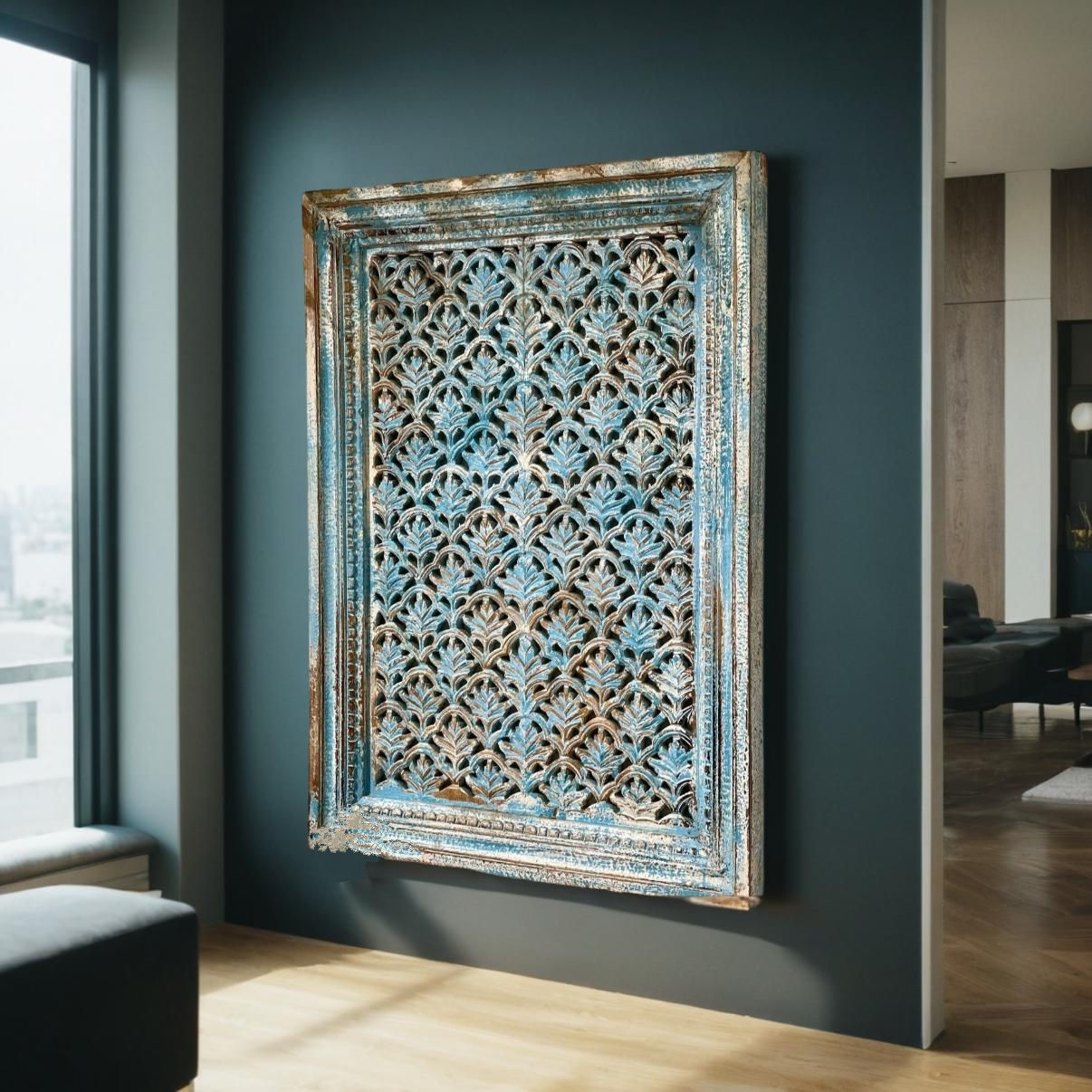 The Jhanki Mahal Rustic Jaali Wall Panel | The Jodhpore