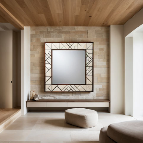 bone inlay wall mirror