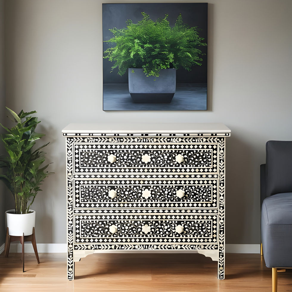 bone inlay chest of drawers