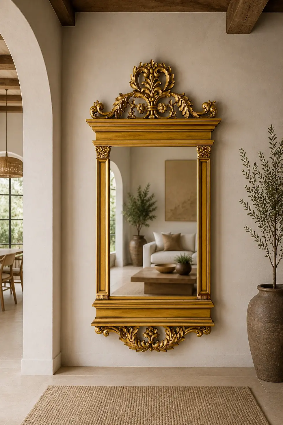 Thumbnail: rustic gold carved mirror