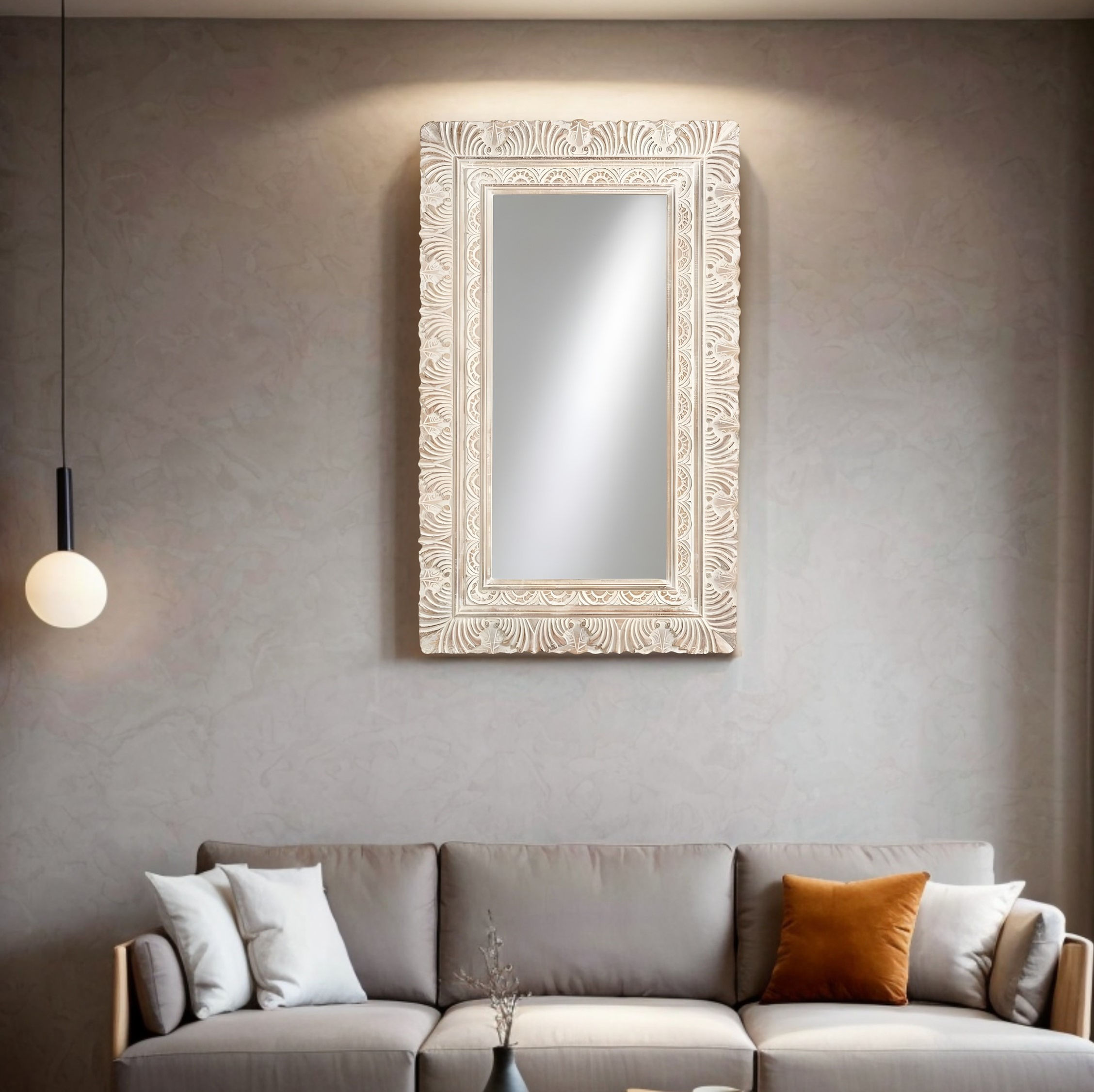 The Vrishava Rustic Wood Wall Mirror | The Jodhpore