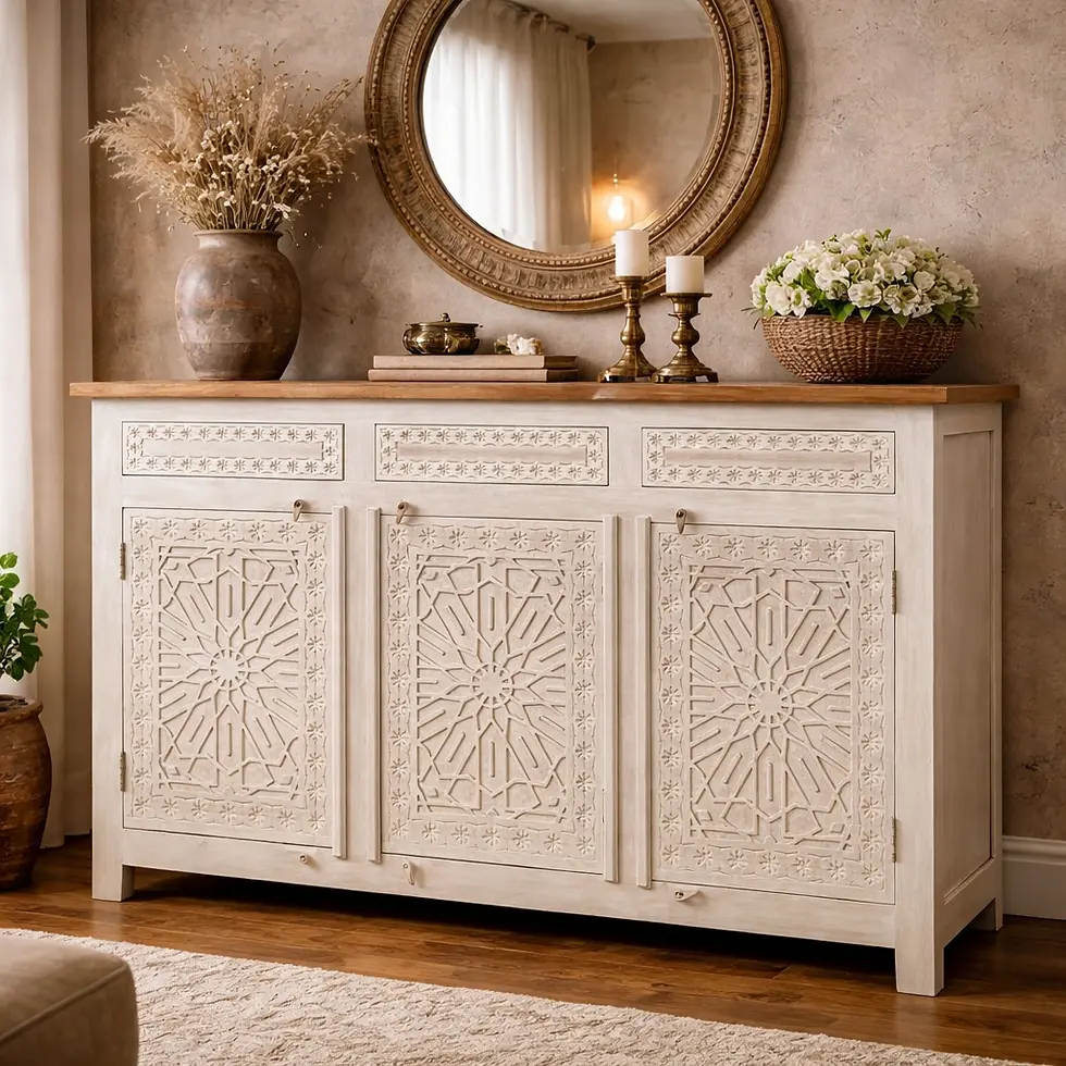 carved wooden sideboard