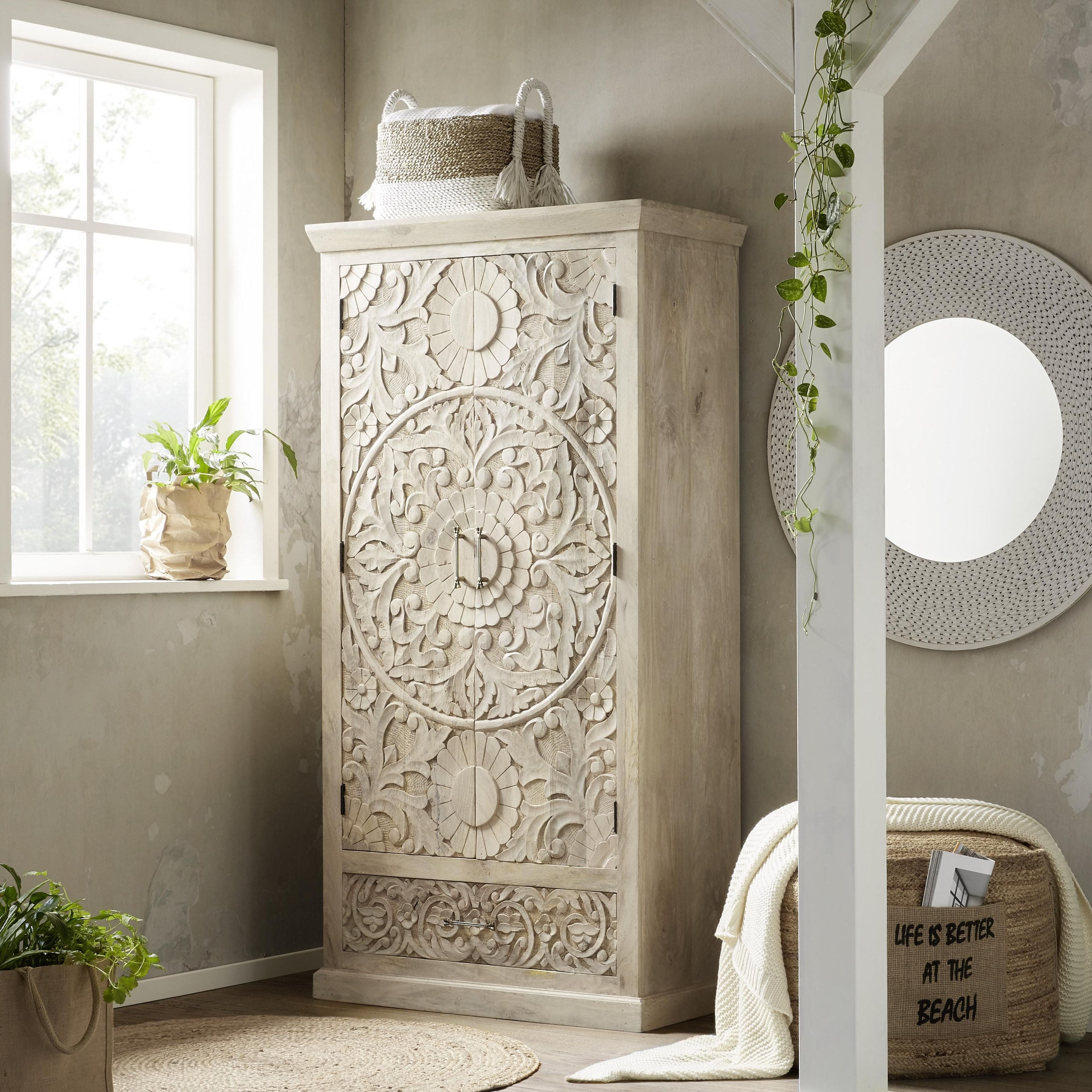 The Sultana Carved Rustic Armoire