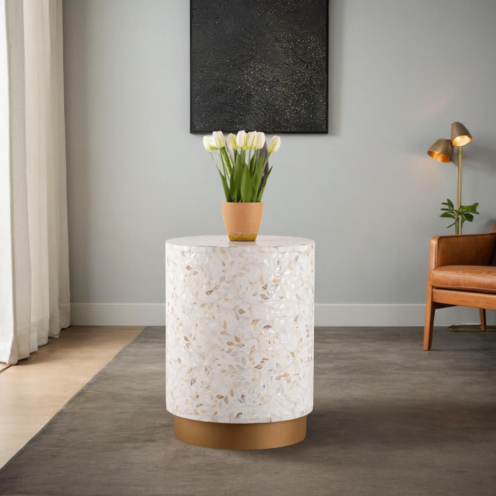 mother of pearl inlay night stand