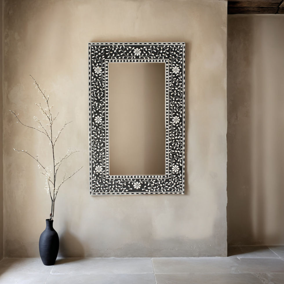 bone inlay wall mirror