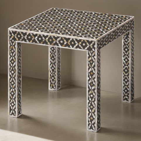 mother of pearl inlay end table