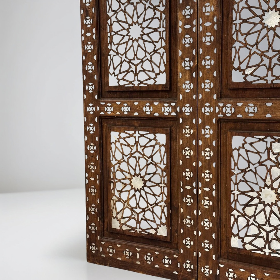 mother of pearl inlay wall decor panel close up