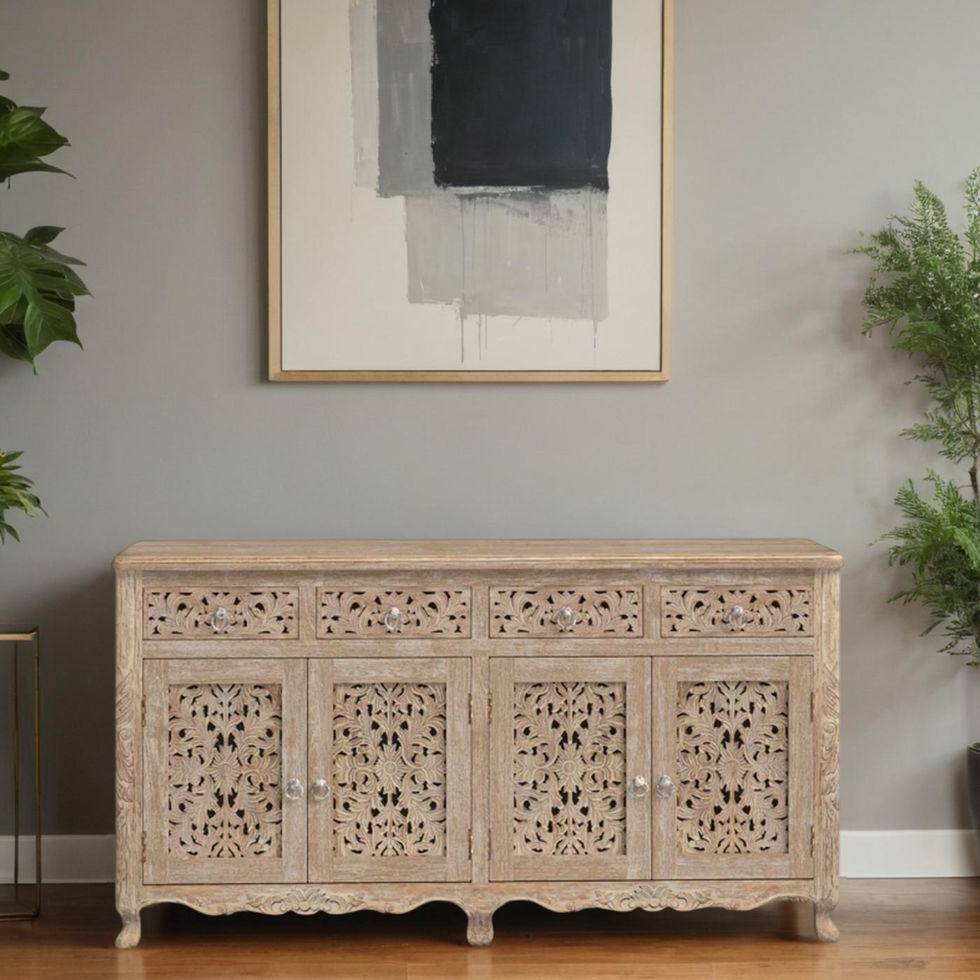 handcrafted wooden sideboard