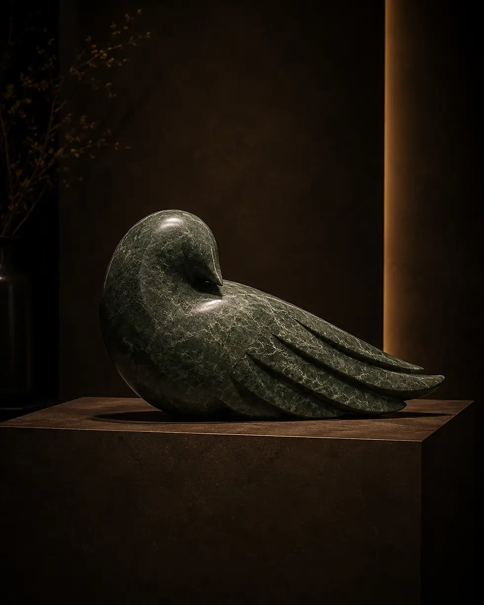 marble bird sculpture