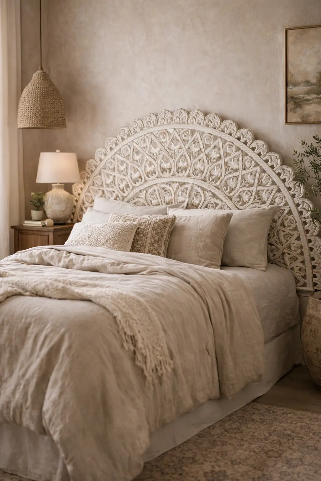 rustic wooden bed headboard