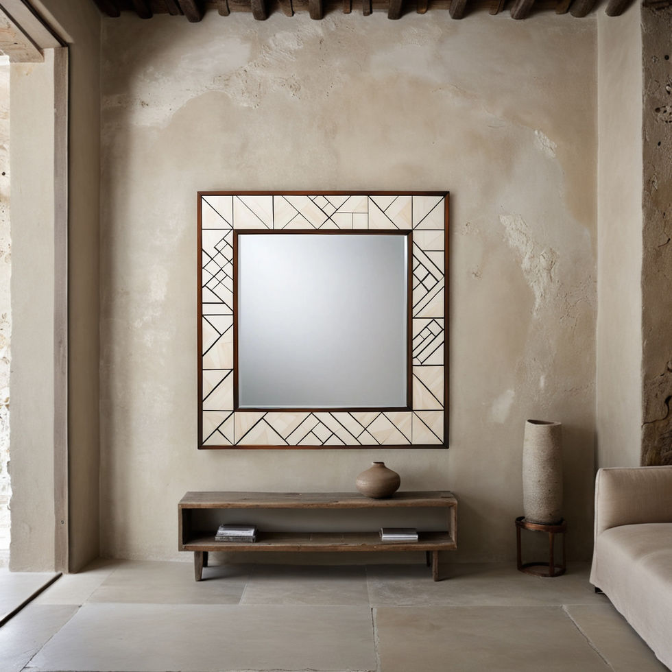 bone inlay wall mirror