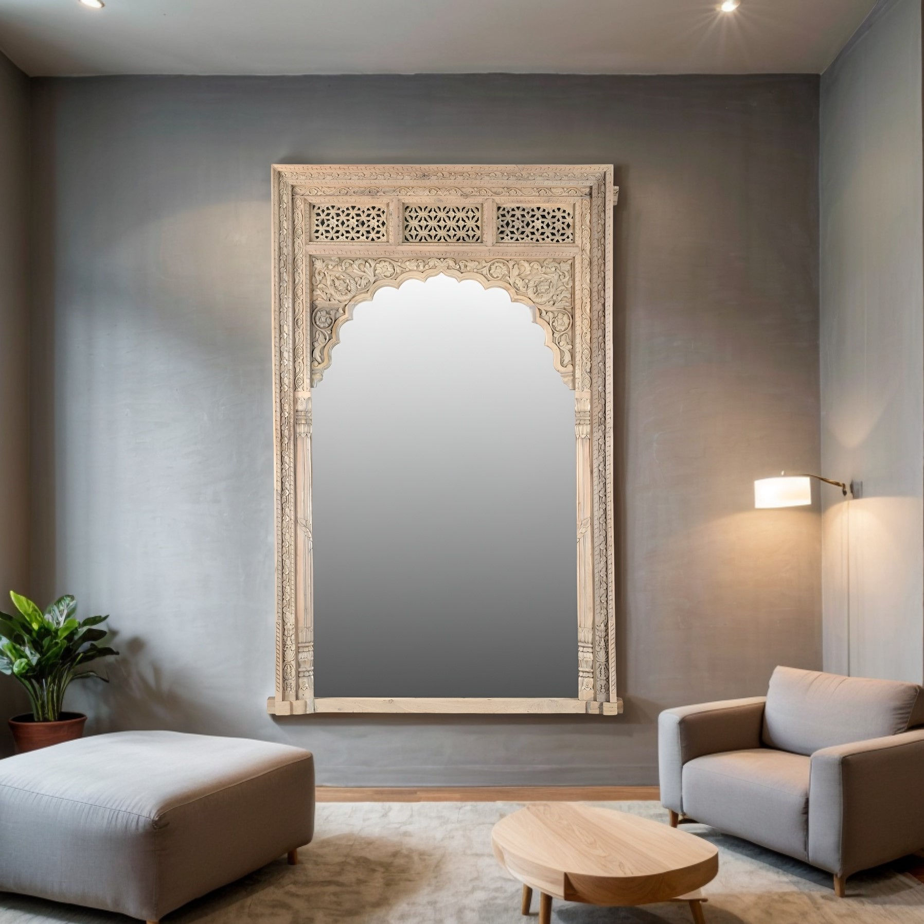 The Hammir Full Size Wooden Mirror | The Jodhpore