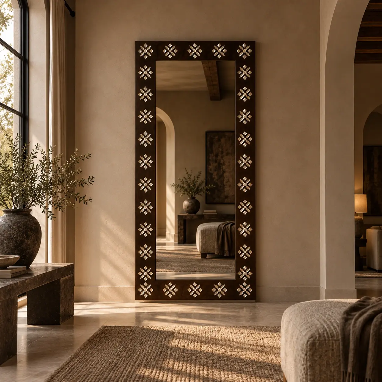 mother of pearl inlay mirror