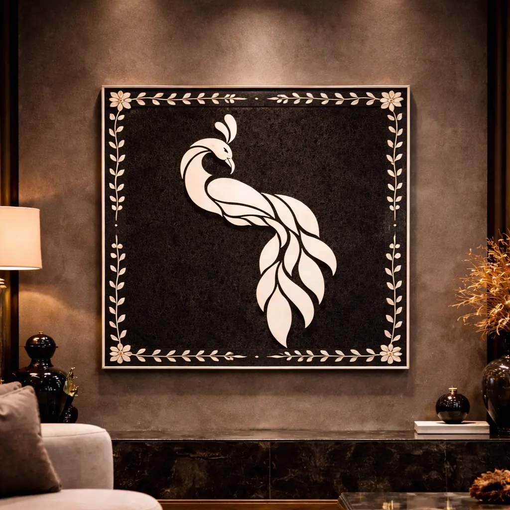bone inlay wall decor panel