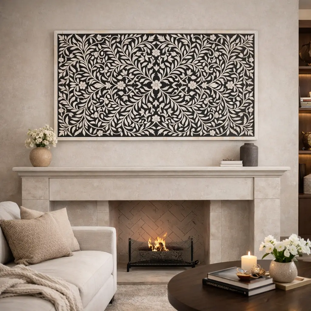 bone inlay wall decor panel