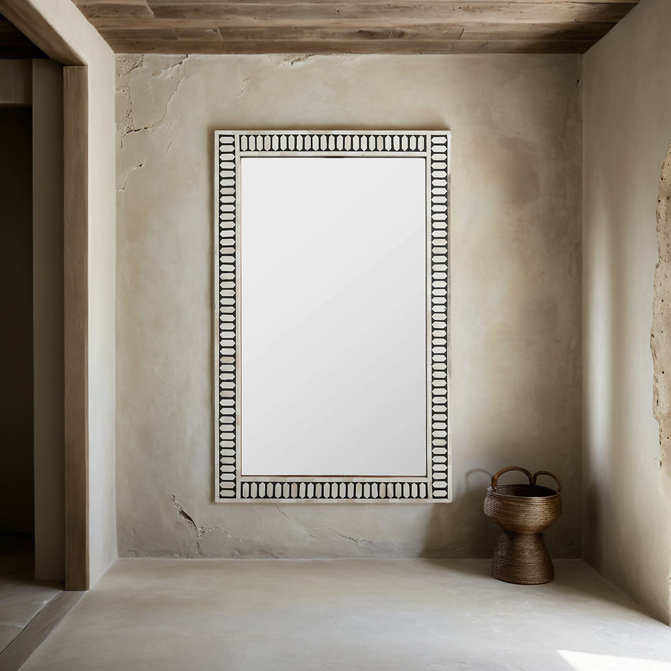 Thumbnail: The Shashthi Bone Inlay Wall Mirror | The Jodhpore