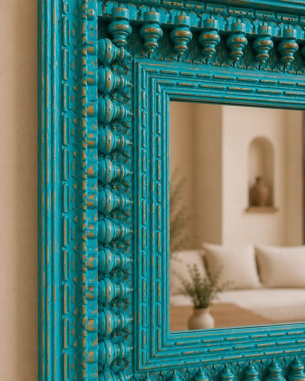 Thumbnail: carved wooden wall mirror