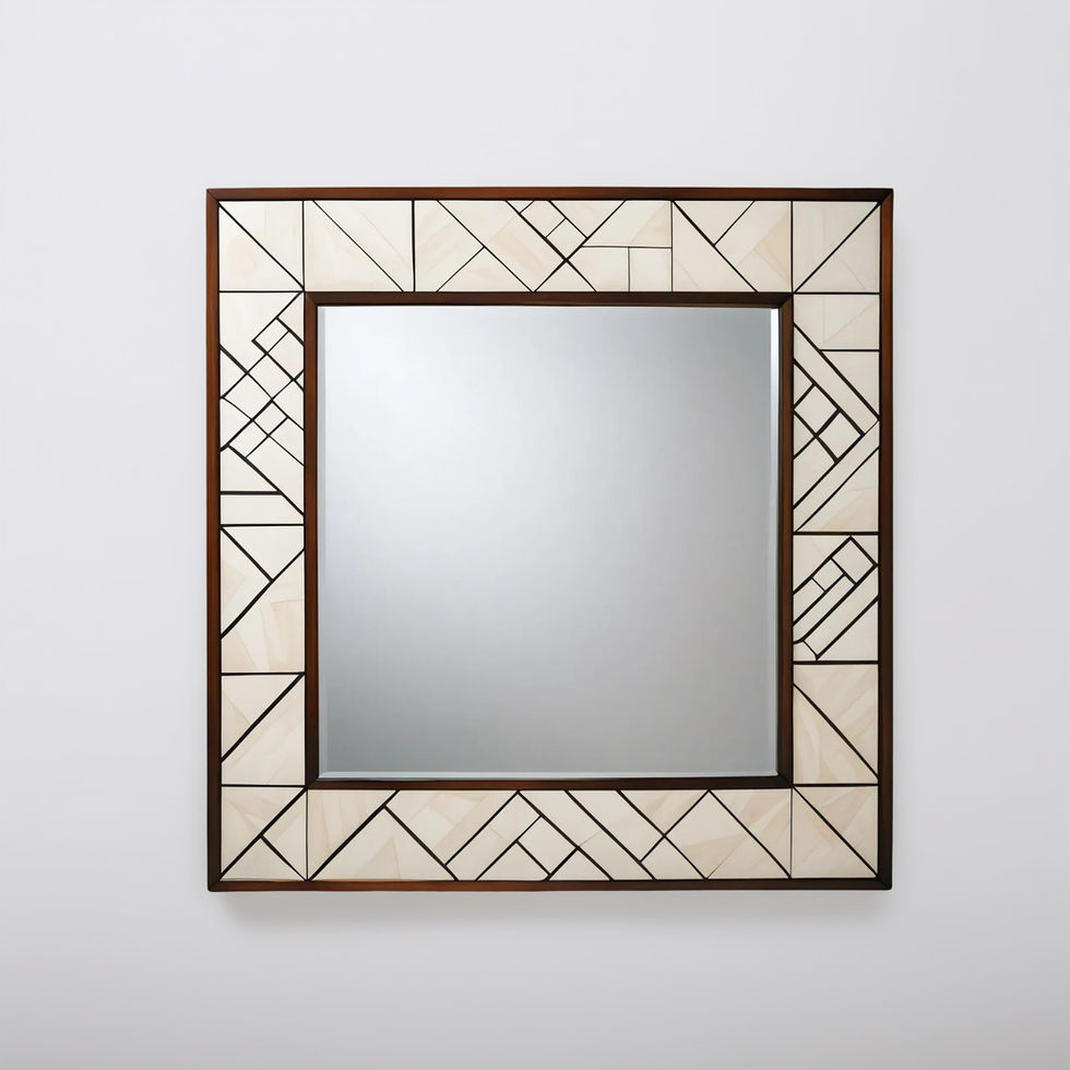 bone inlay wall mirror