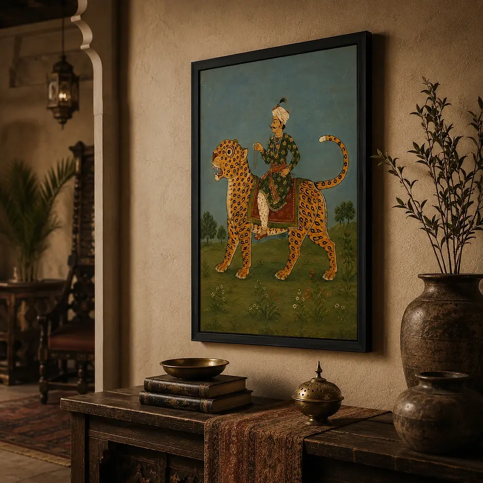 mughal miniature wall art poster
