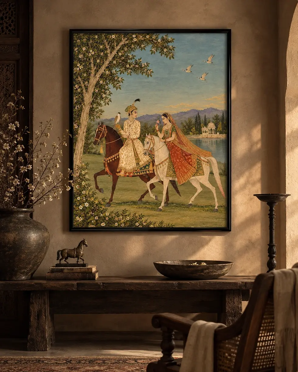 mughal inspired art wall poster