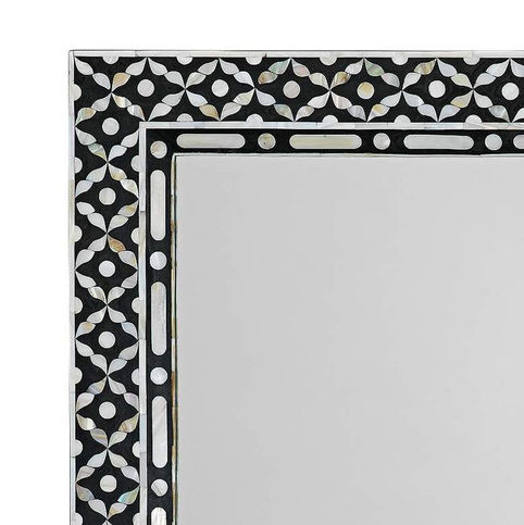 bone inlay wall mirror close up